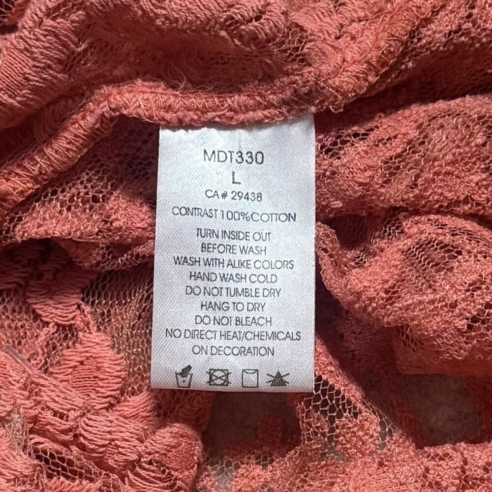 Y2K‎ Miss Me Boho Rhinestone Lace Button up Blouse Cottagecore Rodeo Country L - Picture 9 of 11